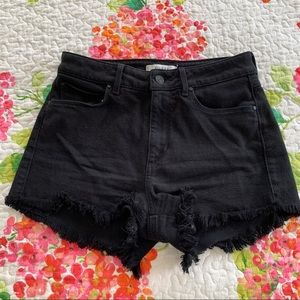 GUESS black high waisted denim short 27